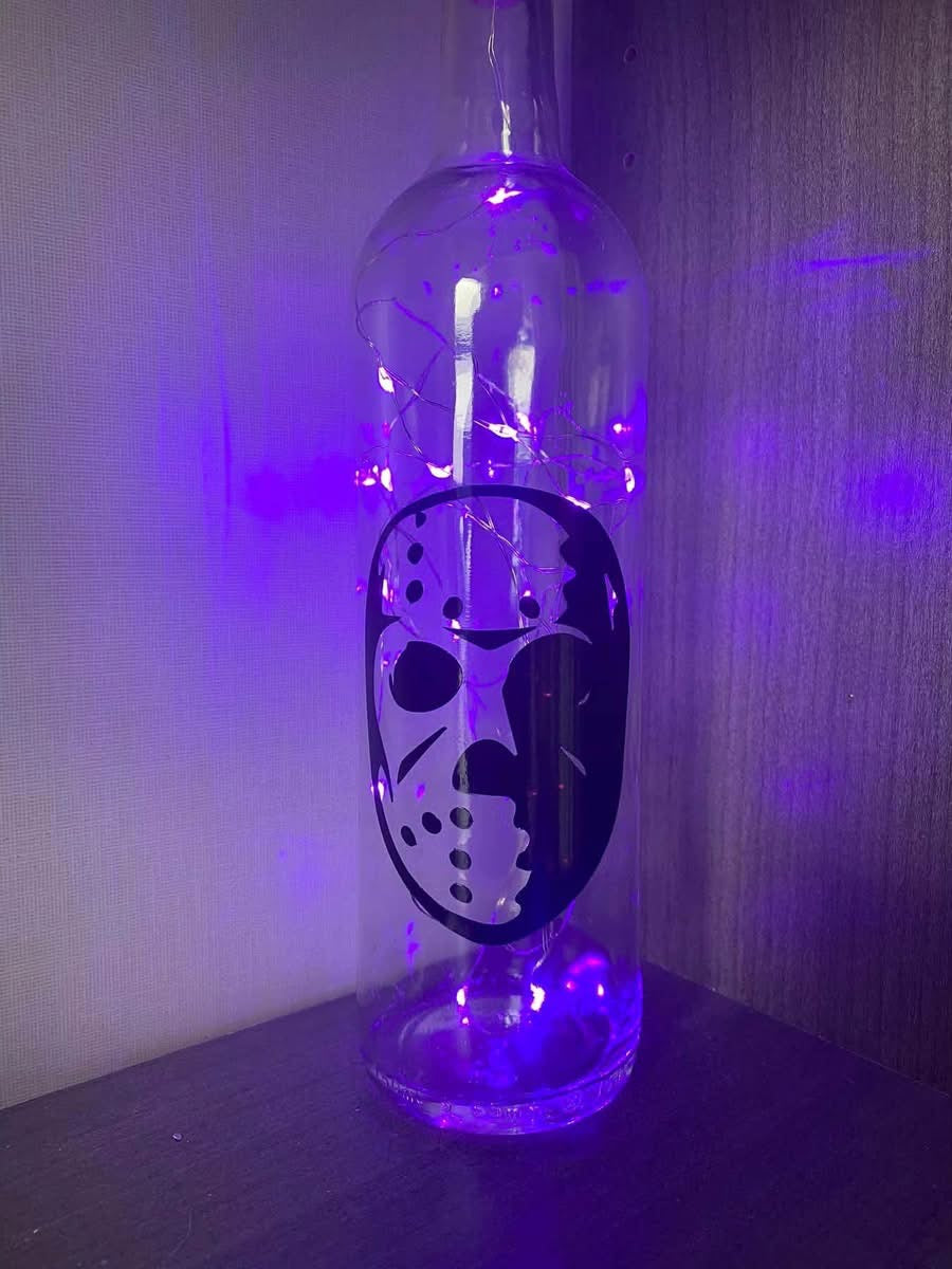 Horror hockey mask light up bottle