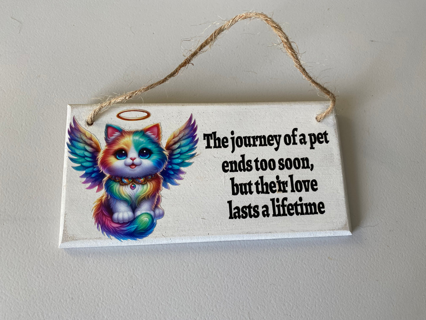 Cat memorial hanging plaque