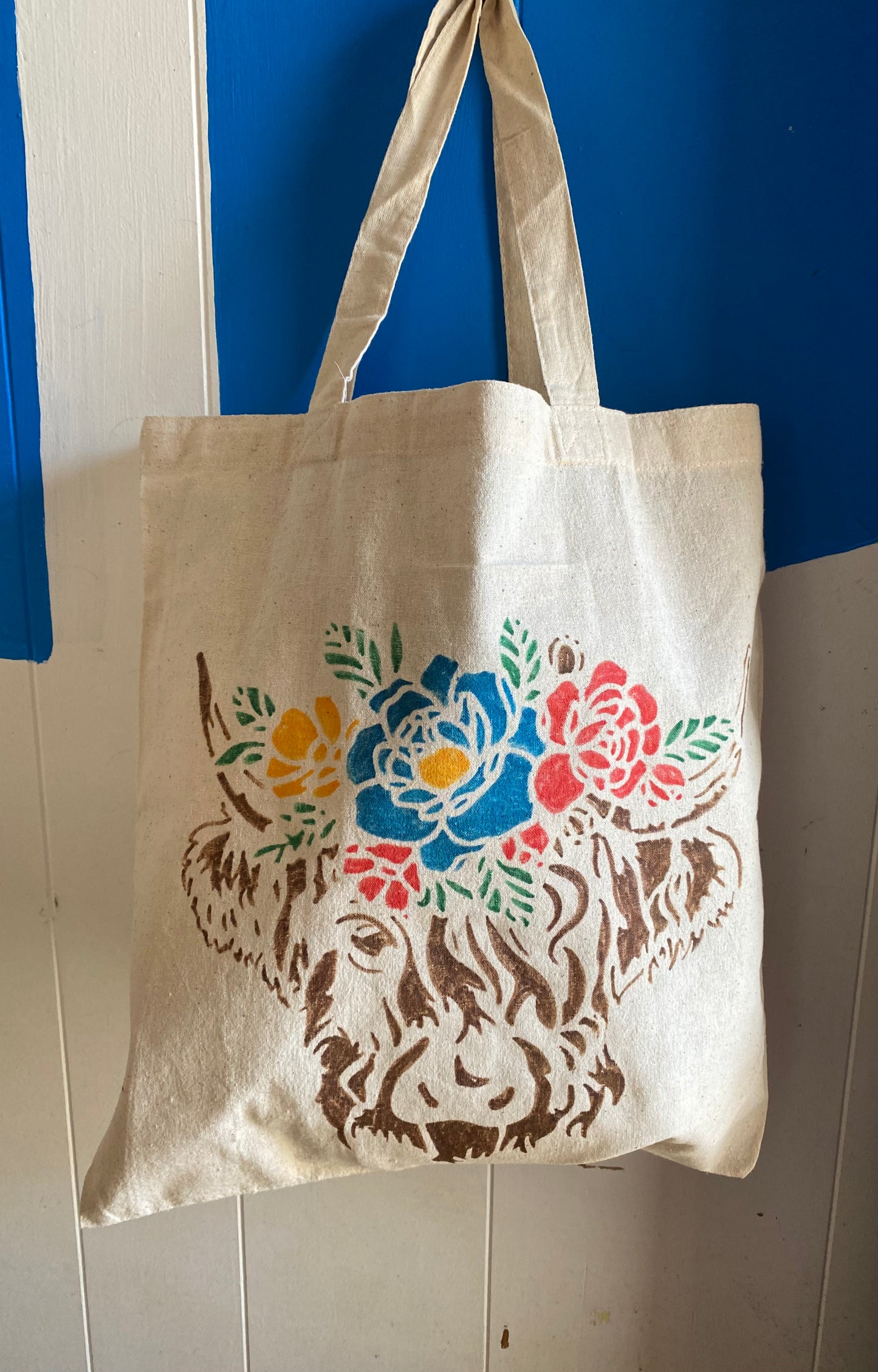 Highland cow canvas bag
