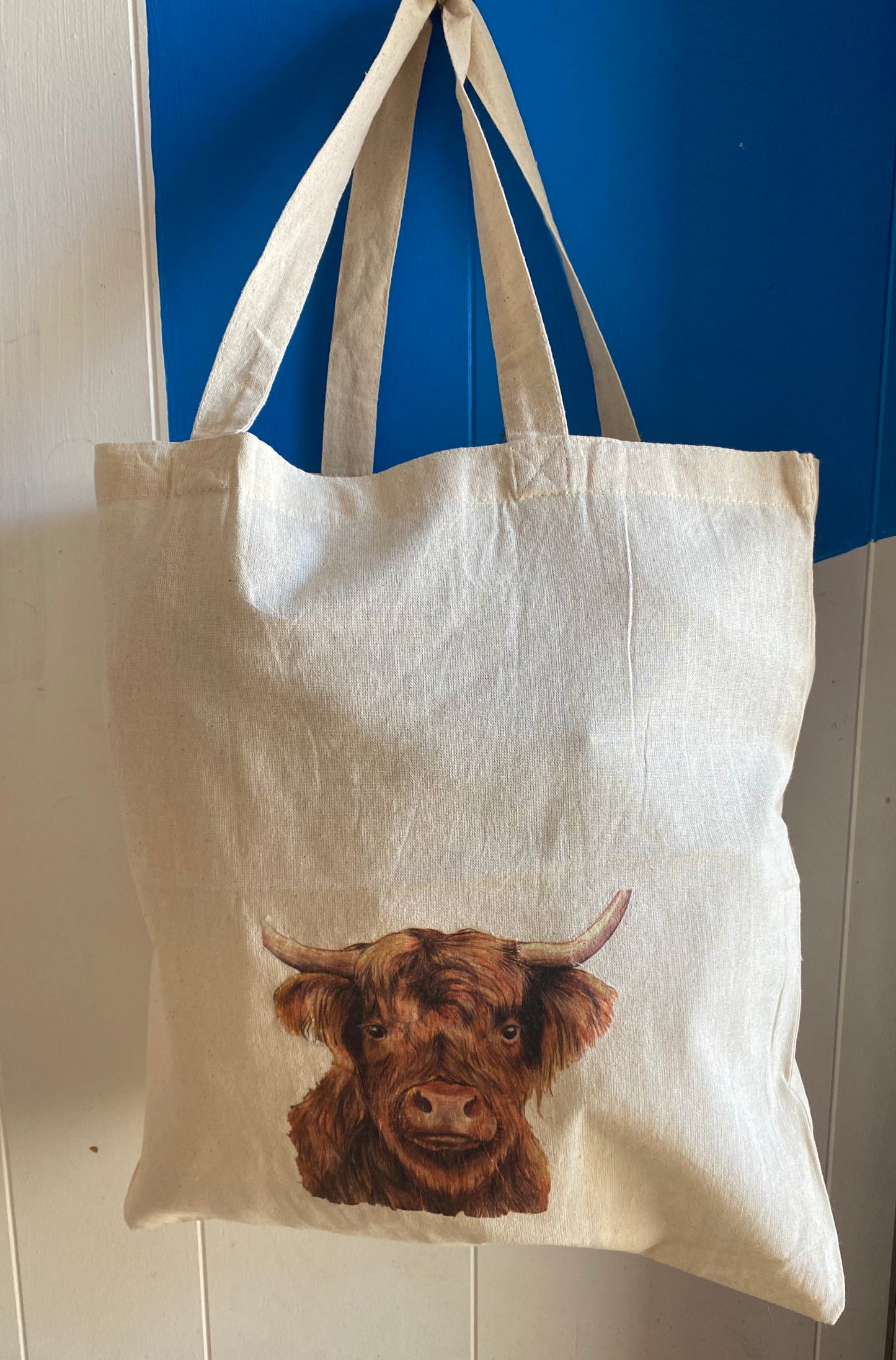 Highland cow canvas bag