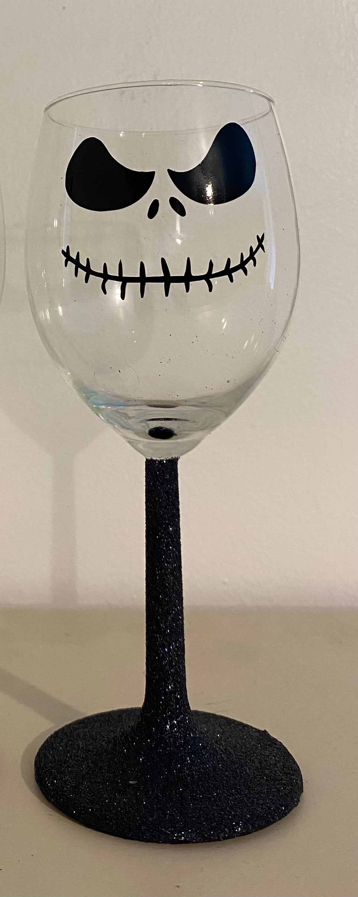 Jack glittered wine glass