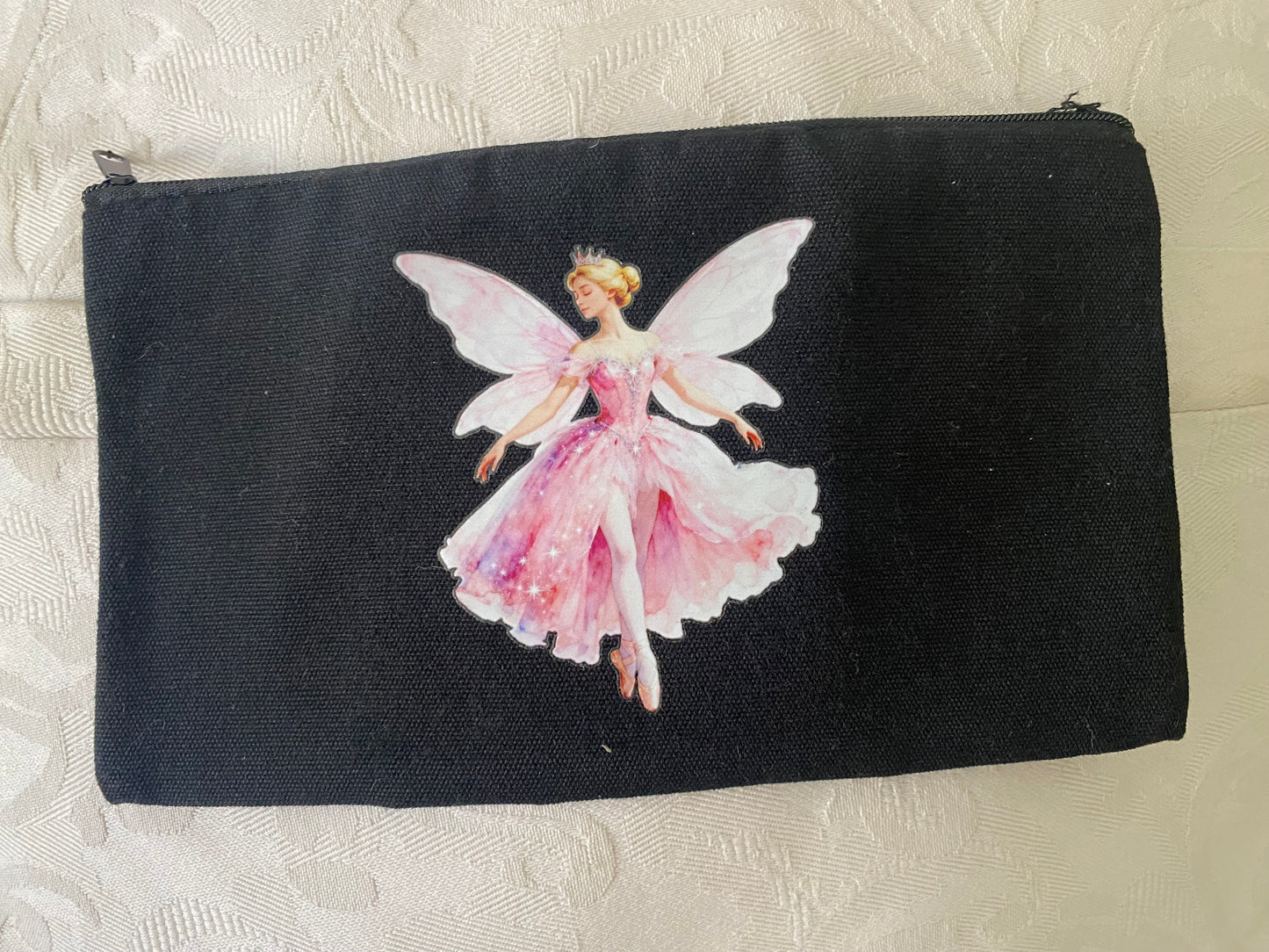 Cosmetic bag in black pink fairy