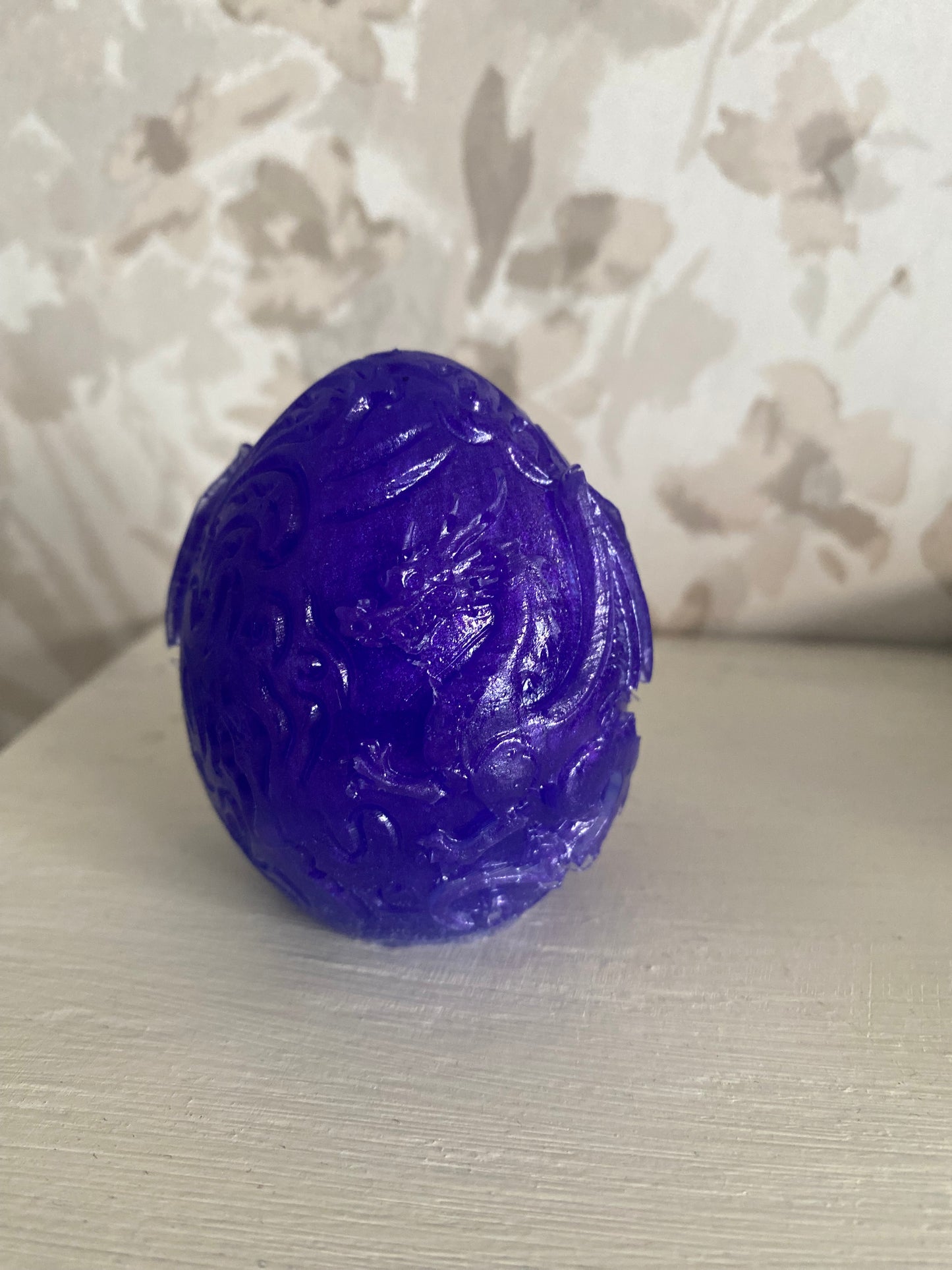 Large resin dragon egg purple