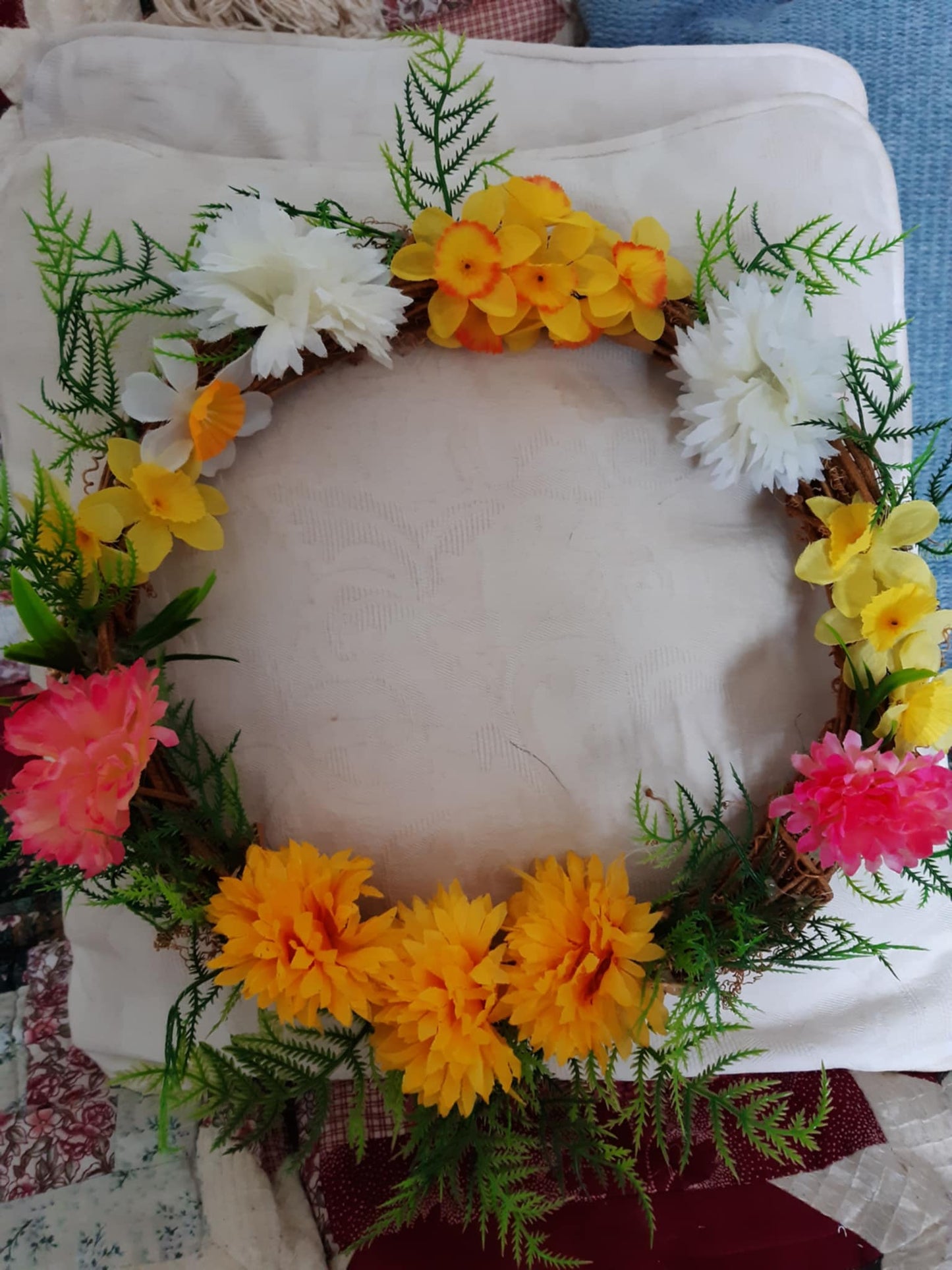 Large artificial flower wreath