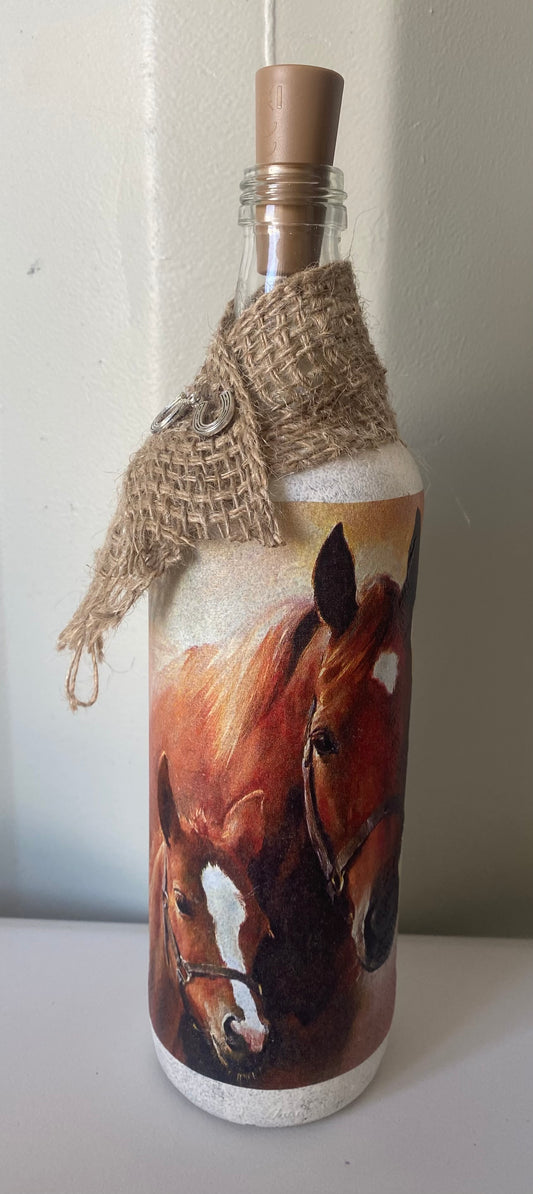 Light up bottle horse design