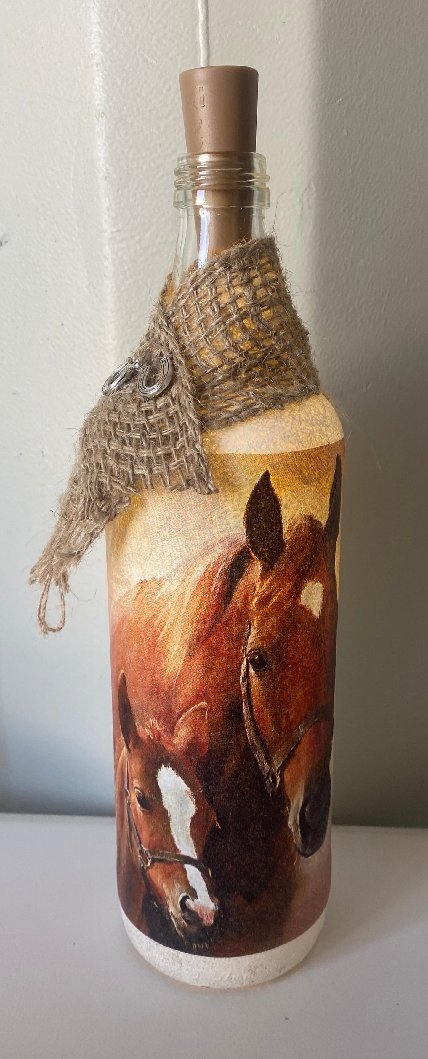 Light up bottle horse design