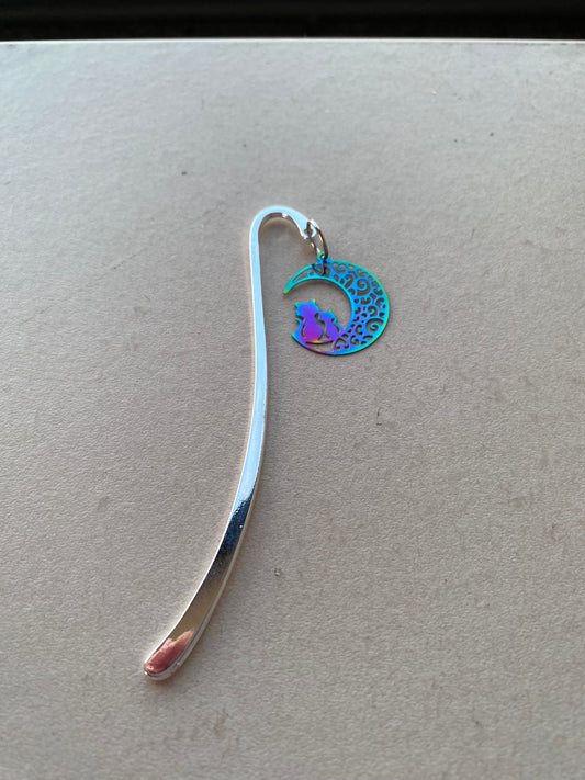 Rainbow bookmark moon