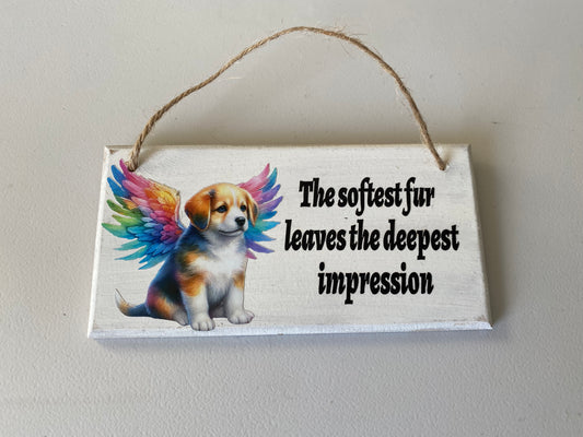 Dog memorial plaque 'softest fur'