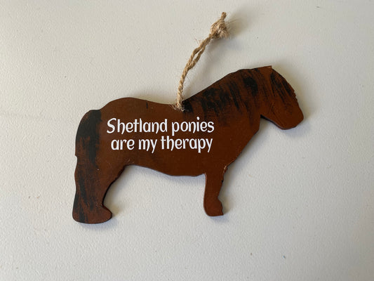 Shetland pony hanging plaque 'therapy'