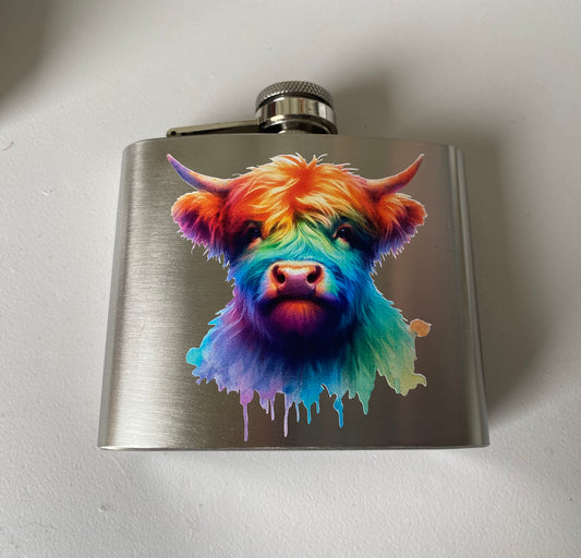 5oz hip flask rainbow coo