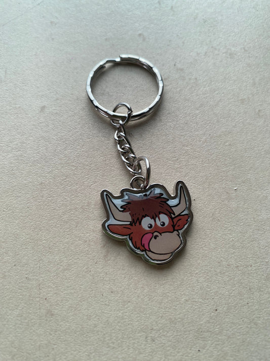 Highland cow keyring