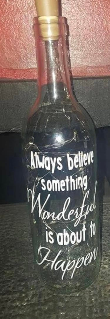 Always believe light up bottle