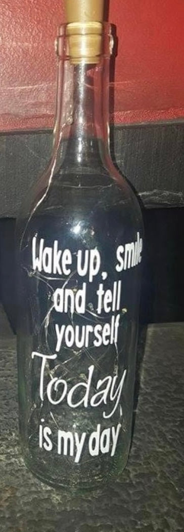 Wake up light up bottle