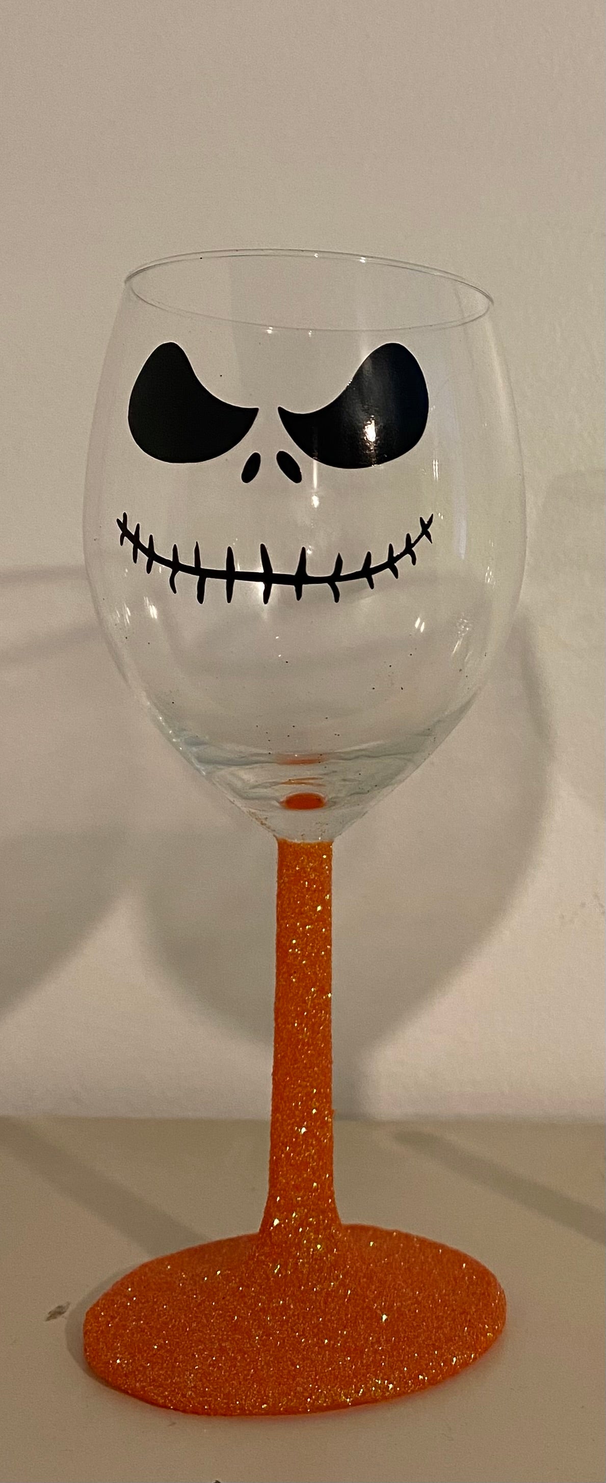 Jack glittered wine glass