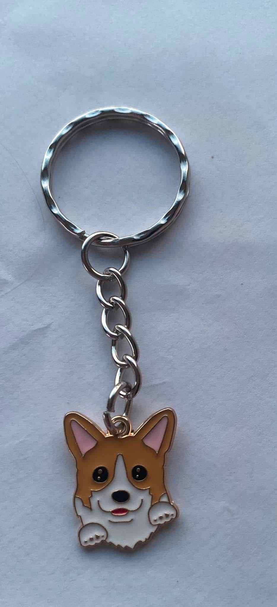 Corgi dog metal keyring design 1