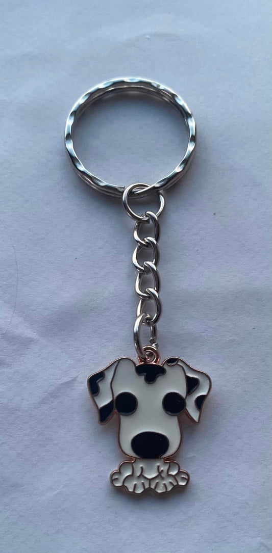 Dalmatian metal keyring