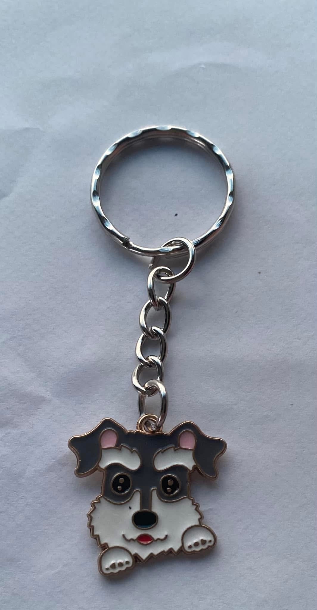 Terrier metal keyring