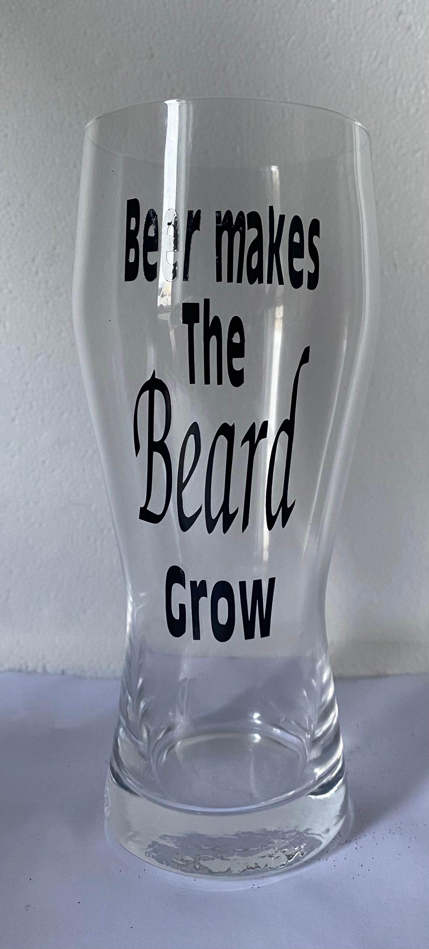 Beard grow pint glass