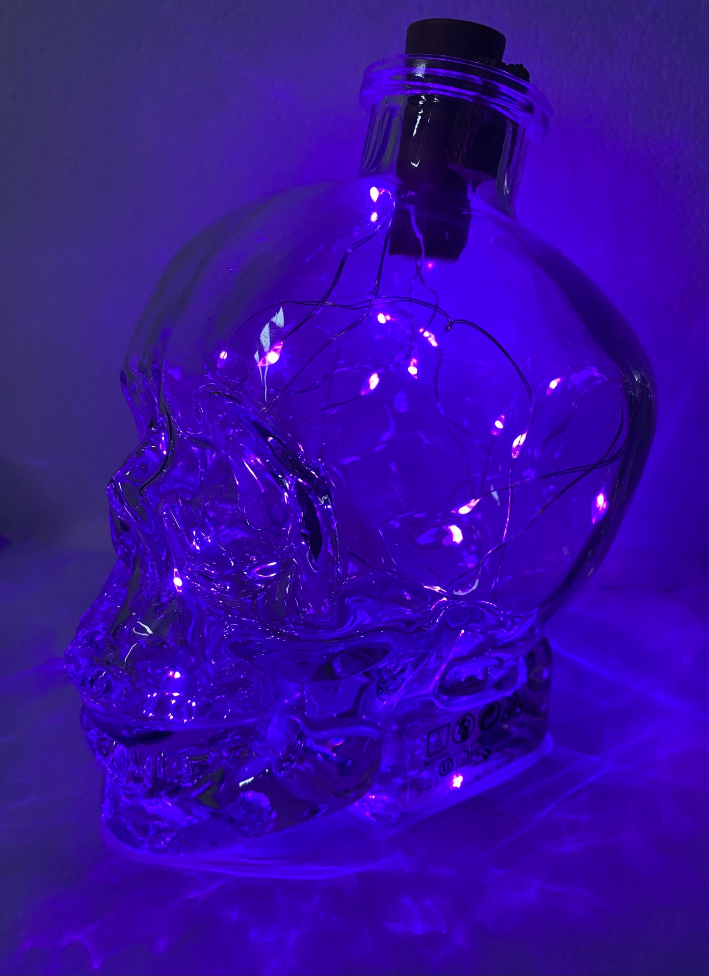 Light up glass skull