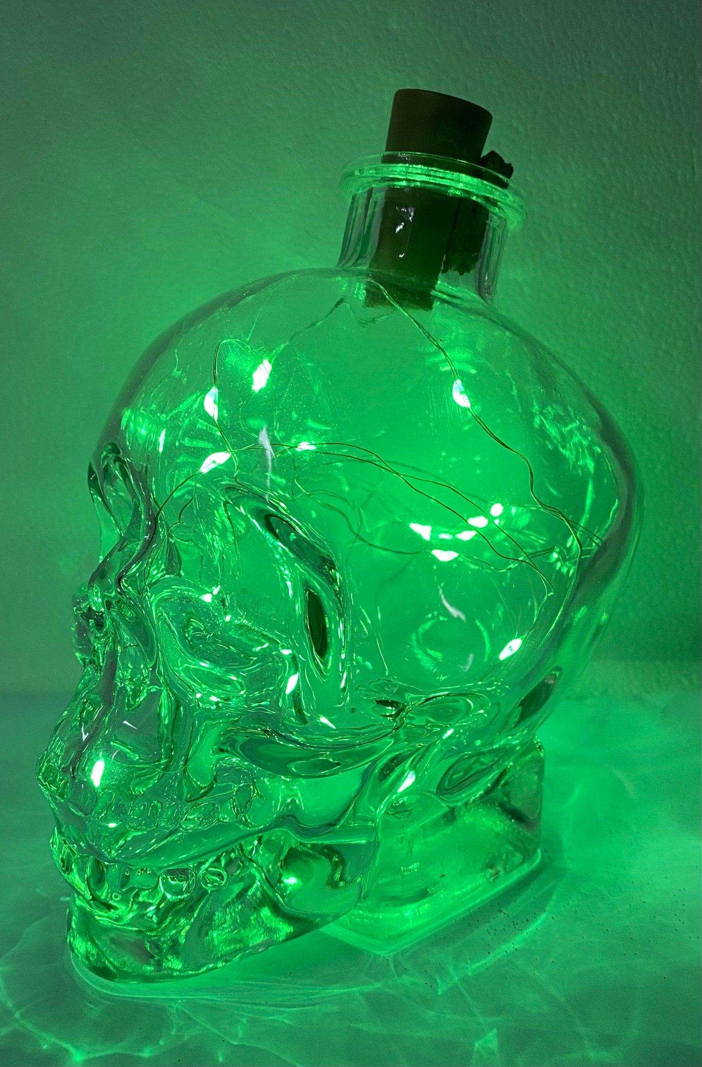 Light up glass skull