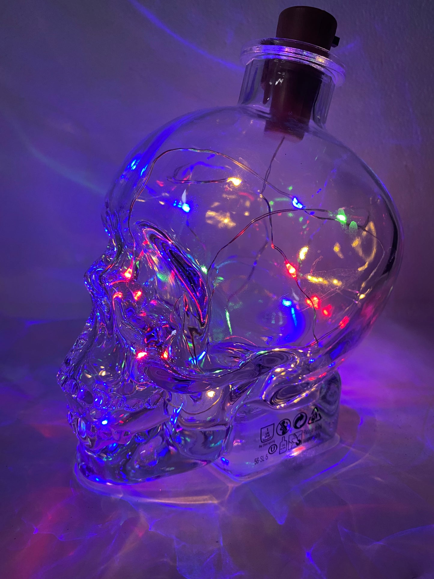 Light up glass skull