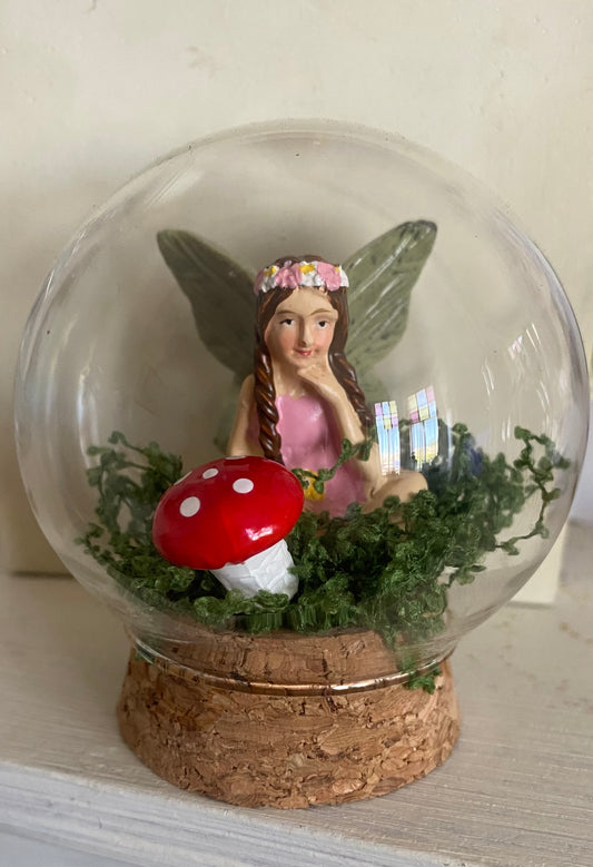Fairy glass globes Fairy in pink dress