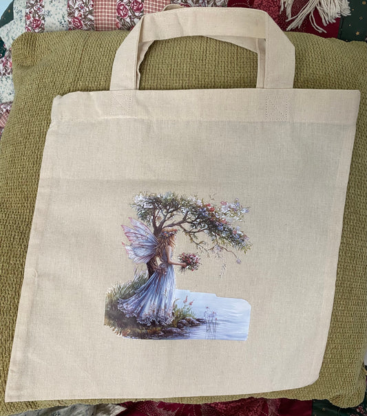 Canvas shopping bag cream.. fairy