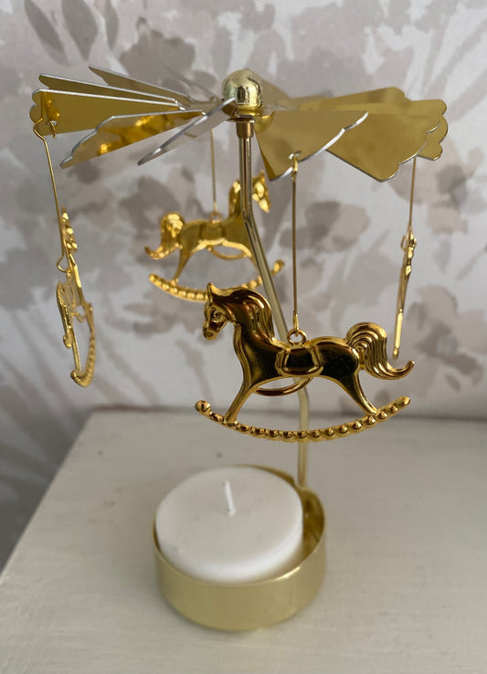 Gold tealight spinner Carousel