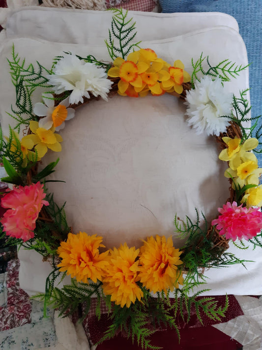 Large artificial flower wreath
