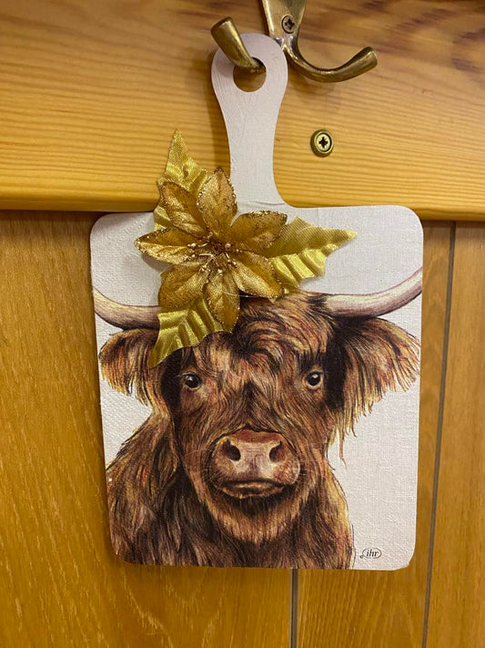 Highland cow cheeseboard hanger