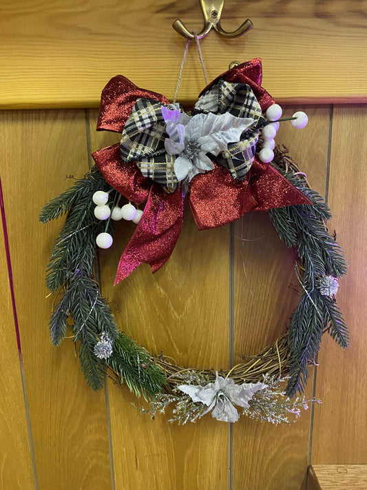 Red bow christmas wreath
